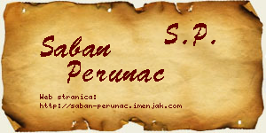 Šaban Perunac vizit kartica